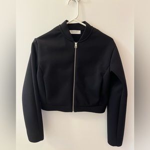 Everlane crop bomber jacket XS like new black